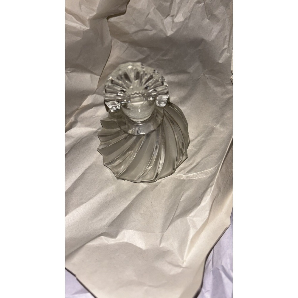 Vintage Art Deco  Clear Glass Perfume Bottle Mcm 60s Mad Men Retro Fan Antique
